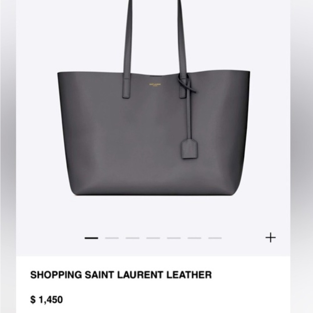 Saint Laurent Leather Tote in Storm